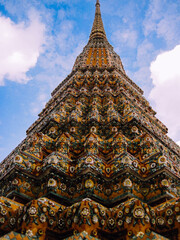 closeup of Wat Pho in bangkok in thailand
