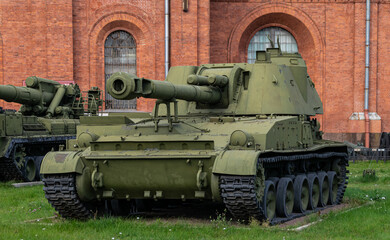 Fototapeta na wymiar Soviet self-propelled gun (howitzer) 2S3 