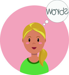 Vector illustration about dyslexia. Difficulty reading and writing