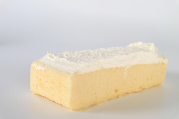 Milk Cake Saffron on white background.
