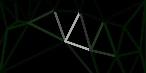 Dark green vector triangle mosaic template.