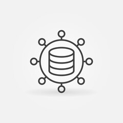 Data Mining Technology vector concept round icon or symbol in thin line style