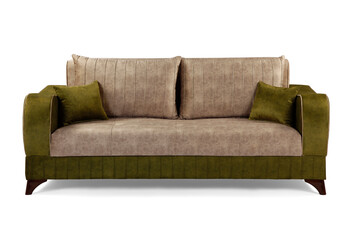 Modern comfortable furniture on white background . front view