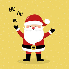 Funny Santa Claus icon. Christmas ornament. Vector