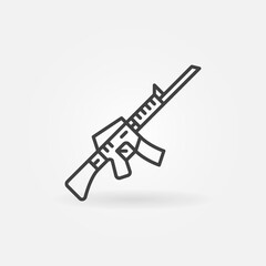 Assault Rifle outline vector concept icon or design element