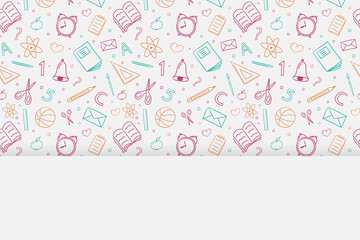 Design of school background with hand drawn elements. Vector