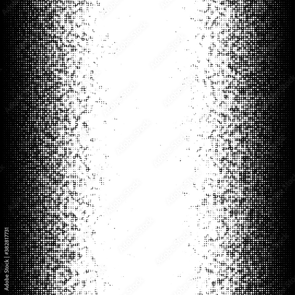 Poster Halftone random circles, random dots illustration. Specks, stipple, speckles, stippling background and pattern. Pointillist, pointillism design. Irregular abstract random asymmetric, asymmetry vector