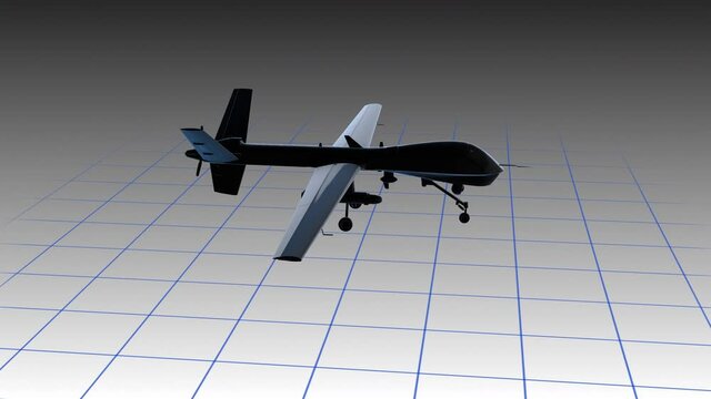 Mq-9 - rotation loop - 3D model animation on a gradient background