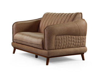 Modern comfortable furniture on white background . corner view