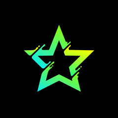 Vector illustration, abstract liquid shape of a star, logo design