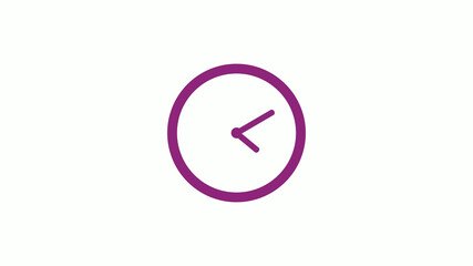 New pink dark circle 12 hours clock isolated without trick,clock icon