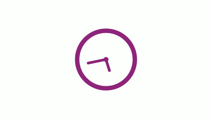 New pink dark circle 12 hours clock isolated without trick,clock icon