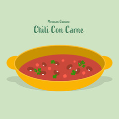 Mexican cuisine, Chili Con Carne illustration