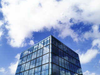 Glass building in Barcelona city