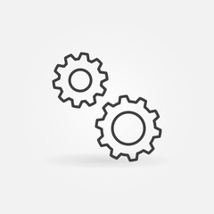 Vector Spur Gear concept icon or symbol in thin line style
