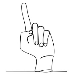 vector, isolated, one continuous line drawing hand, palm
