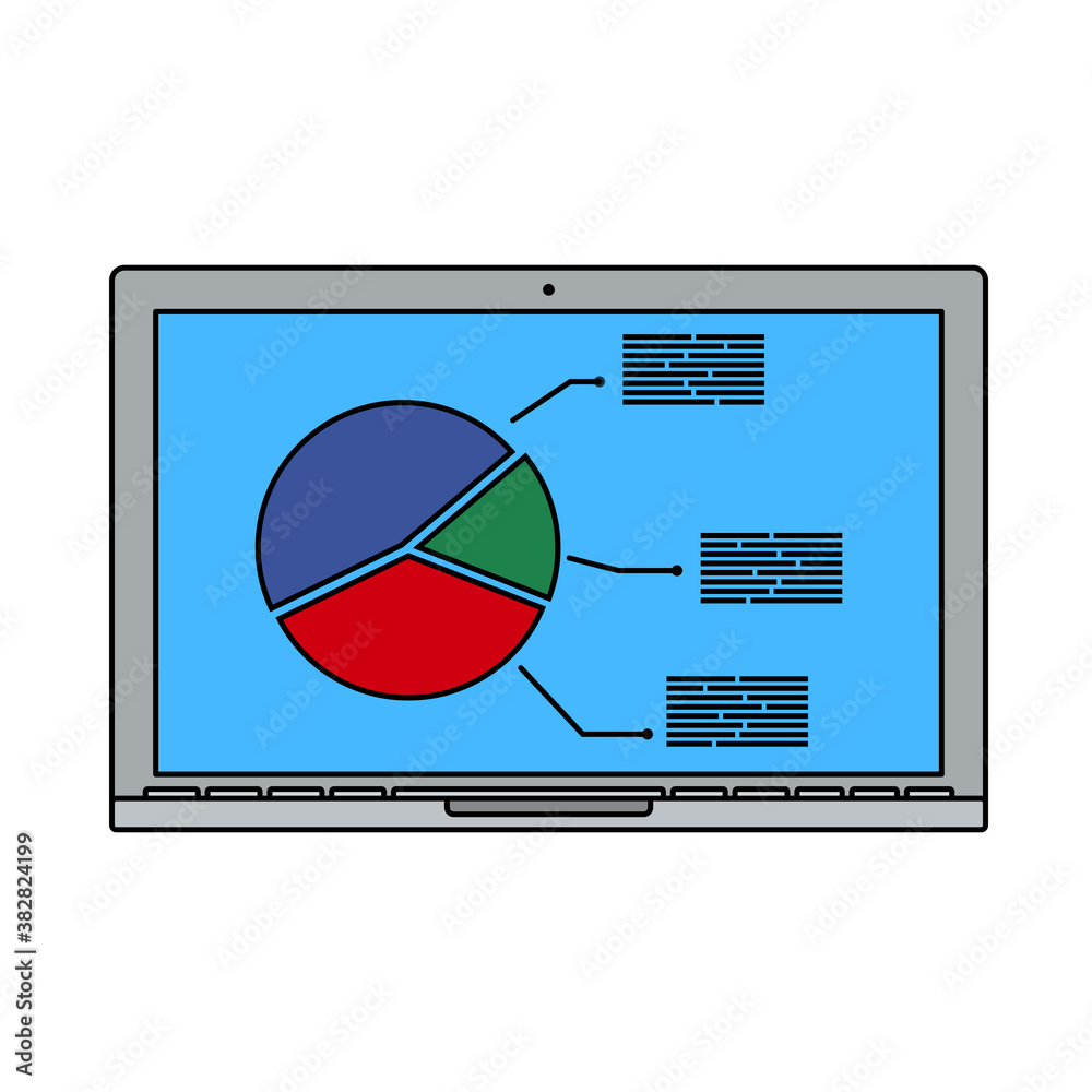 Canvas Prints laptop with analytics diagram icon