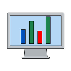 Monitor With Analytics Diagram Icon