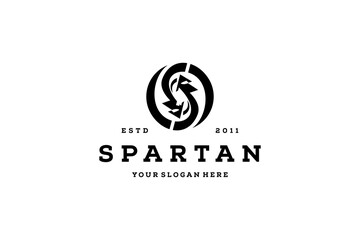 Vintage Spartan Letter S logo design template