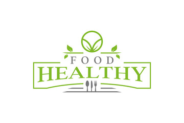 Fototapeta premium healthy food logo design vector