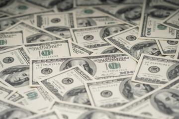  Hundred dollar bills cash background, texture