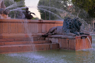 France, Aix en Provence, an historic fountain (Fontaine de la Rotonde)