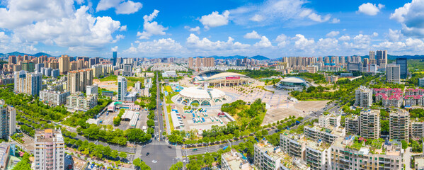 Aerial view of Zhuhai Sports Center, Guangdong Province, China