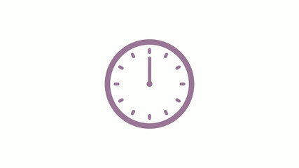 Pink gray circle clock isolated on white background,clock icon