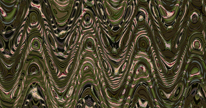Abstract zigzag pattern with waves in green and pink tones. Artistic image processing created by water lily or lotus flower photo. Beautiful multicolor pattern for any design. Background image