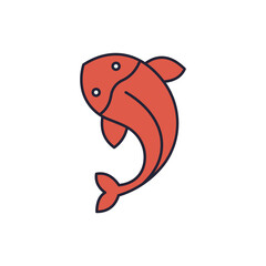 Fish vector icon symbol animal isolated on white background