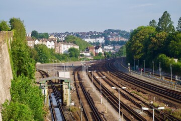 railroad tracks in autumn