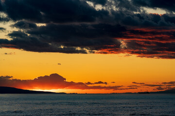sunset over the sea