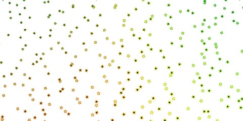 Dark Green, Yellow vector background with small and big stars.