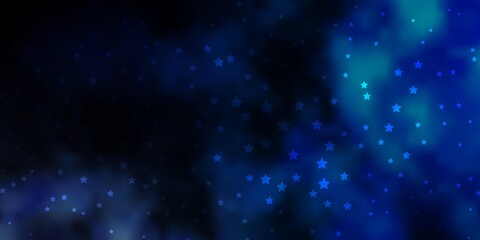 Fototapeta na wymiar Dark BLUE vector template with neon stars.