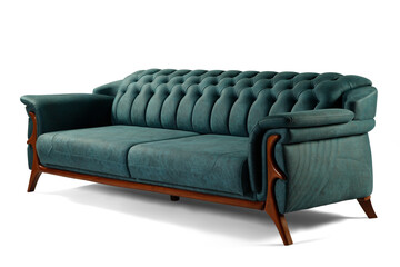 Fototapeta premium Modern comfortable furniture on white background . corner view