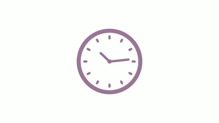 New pink gray circle 12 hours clock icon on white background,clock icon