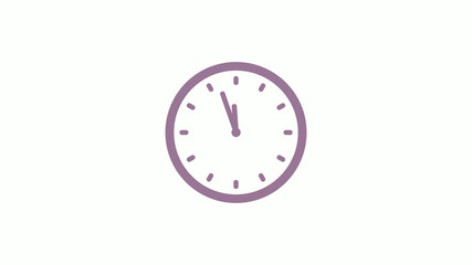 New pink gray circle 12 hours clock icon on white background,clock icon