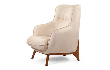 Single sofa modern comfort on white background . corner view