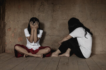 Womens of victim in the room, Prostitution or Human trafficking
