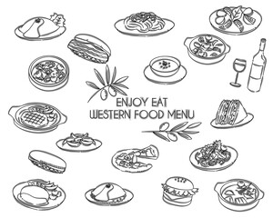 Western food menu line icon