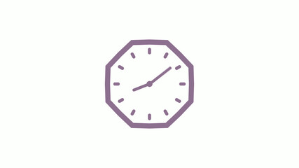 New pink gray counting down 12 hours clock icon on white background,clock icon