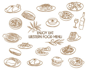 Western food menu line icon