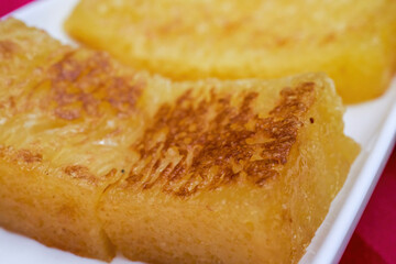 A Cantonese morning tea dim sum, Pan-fried Indonesian Golden Cake