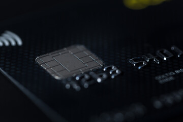 macro close up of credit card