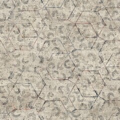Chic formal grungy geometric shapes texture seamless pattern. High quality illustration. Strange abstract geo design in a trendy posh exotic style. Grainy fabric texture overlay.