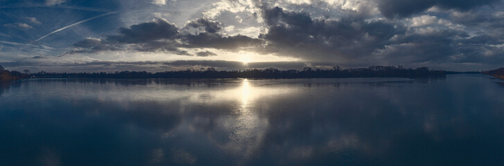 Foto Montage - HDR-Panorama über Hannover Maschsee Nacht