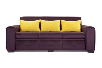 Modern comfortable furniture on white background . front view