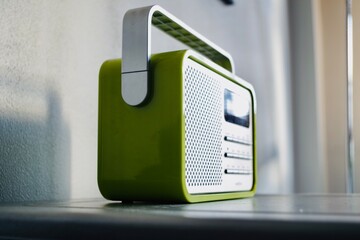 Close up of a DAB radio