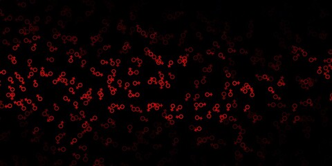 Fototapeta na wymiar Dark Red vector backdrop with mystery symbols.