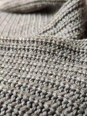 Wool sweater grey material for autumn